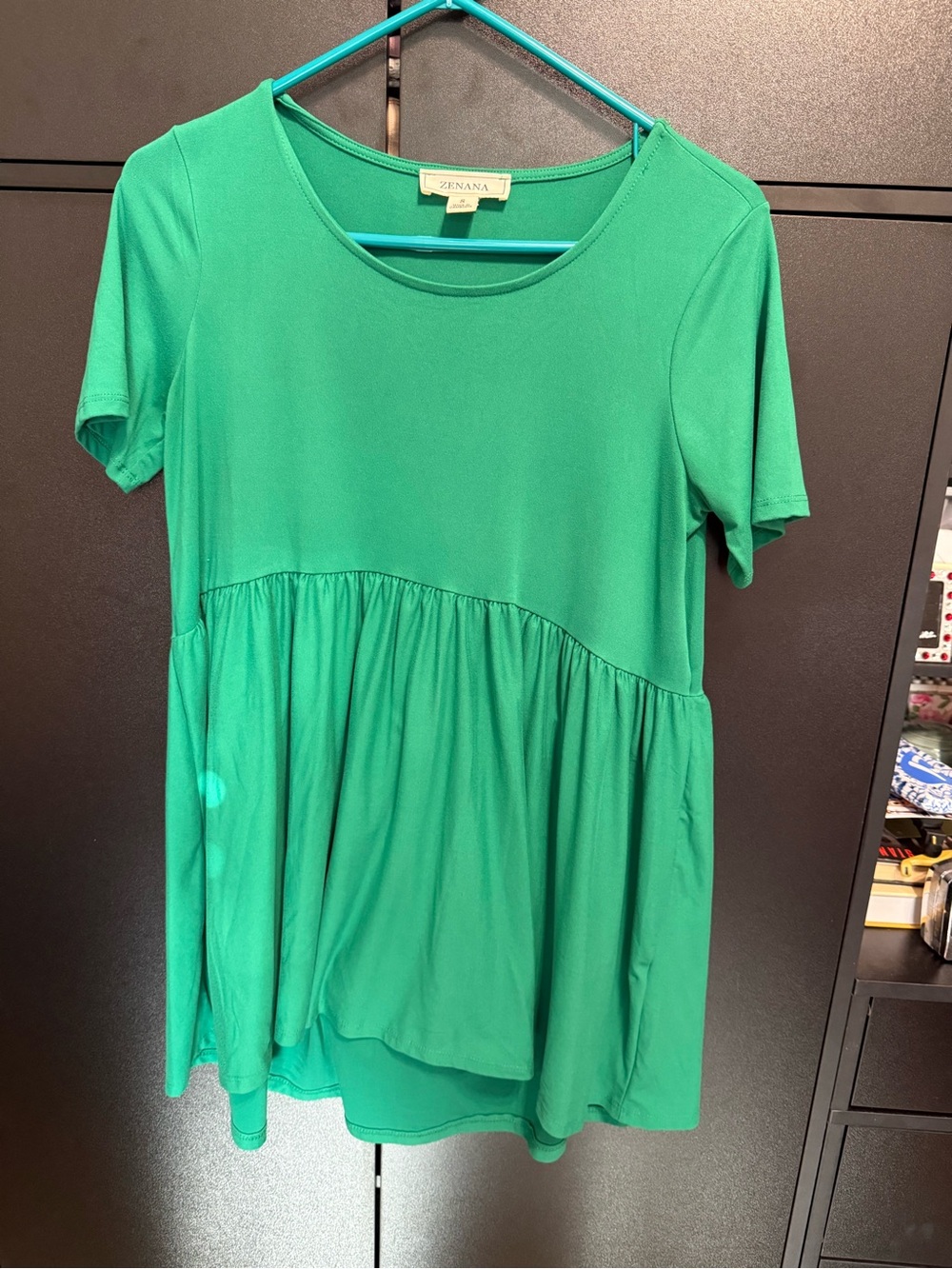 Zenana Outfitters Green Short Sleeve Babydoll Top